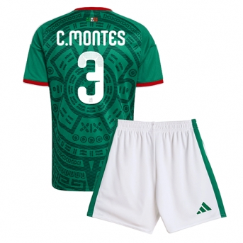 Billige Fotballdrakt Mexico Cesar Montes #3 Replika Hjemmedraktsett Barn VM 2026 Kortermet (med bukser)